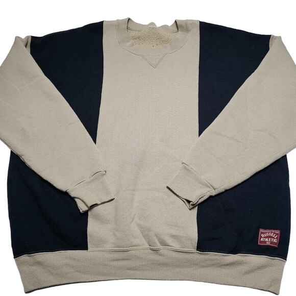 Russell Athletic Other - Vintage Russell Athletic Sweatshirt Mens 2XL Black Brown Colorblock Made in USA